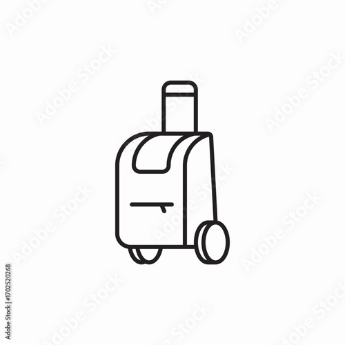 bag on wheels icon sign vector