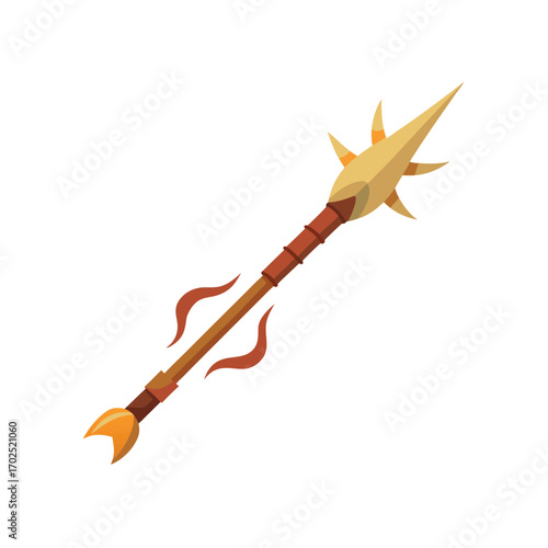Vector art of tribal spear weapon
