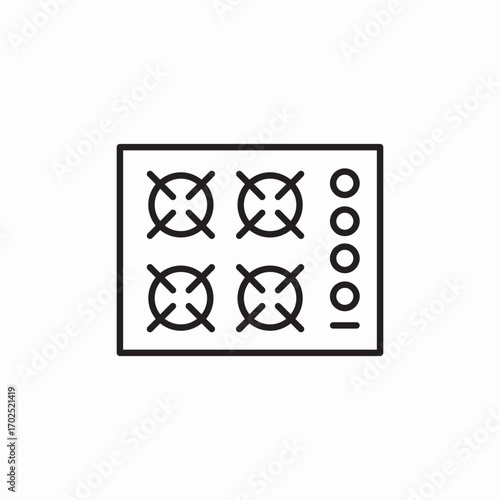 gas stove kitchen icon sign vector
