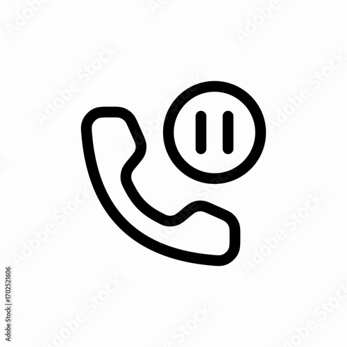 phone call pause icon sign vector
