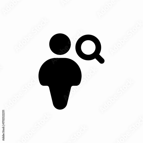 solid recruitment employee search icon sign vector