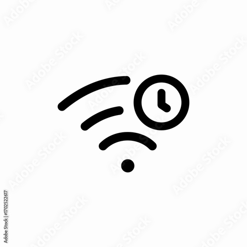 temporarily wifi internet time icon sign vector