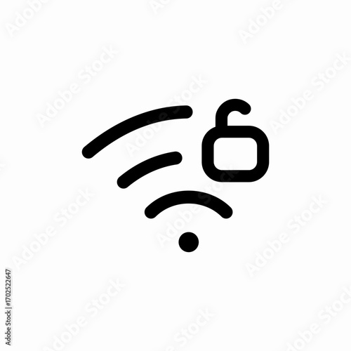 unlock wifi internet icon sign vector