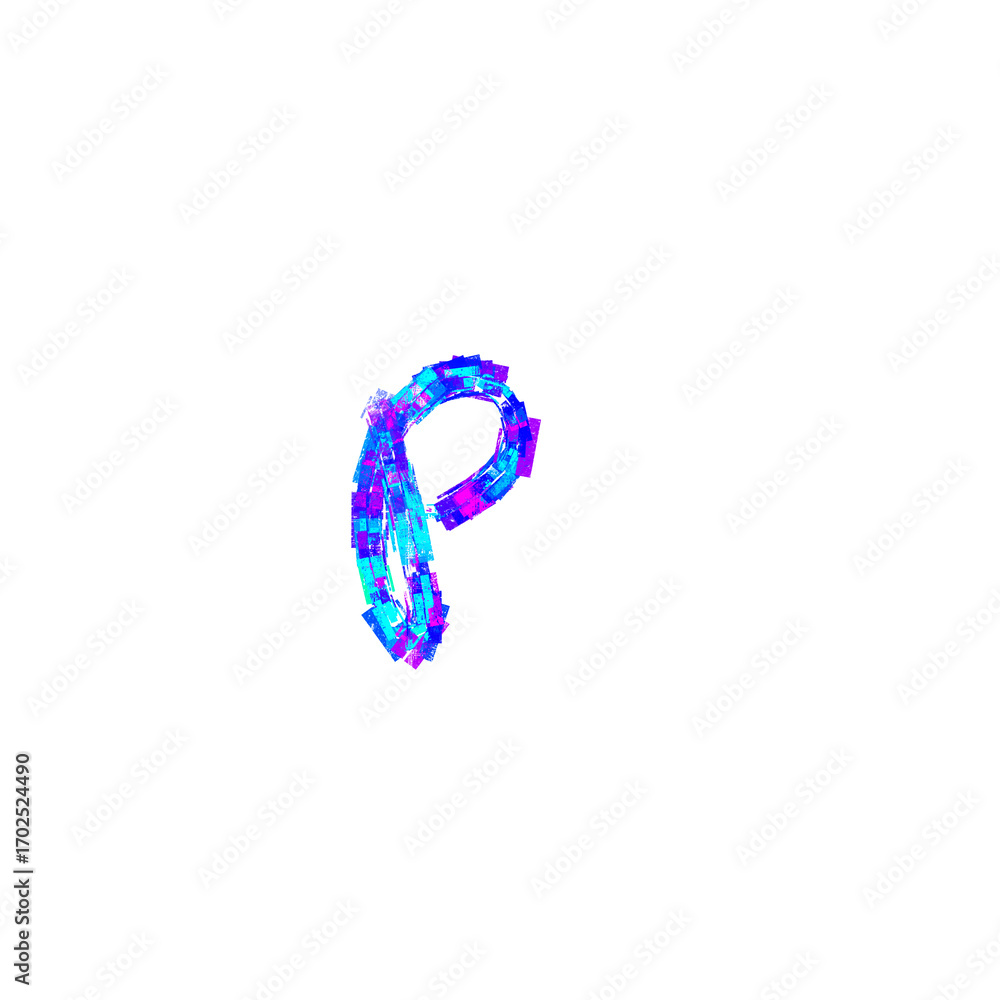 Fototapeta premium Letter P Made of Rectangular Shapes