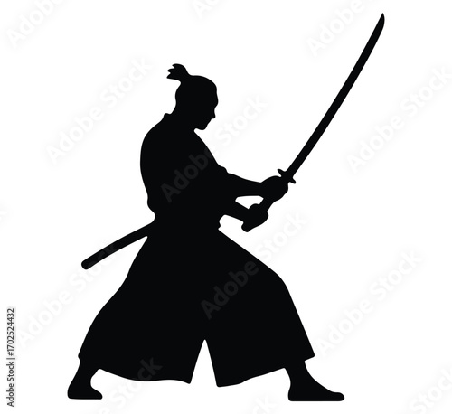 Samurai Swordsman logo on white background