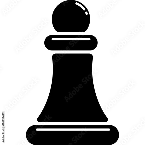 Chess pawn sign icon flat silhouette sketch