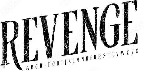 Revenge Distressed Font – Cracked Horror Gothic Typeface Grunge Vintage Thriller Typography