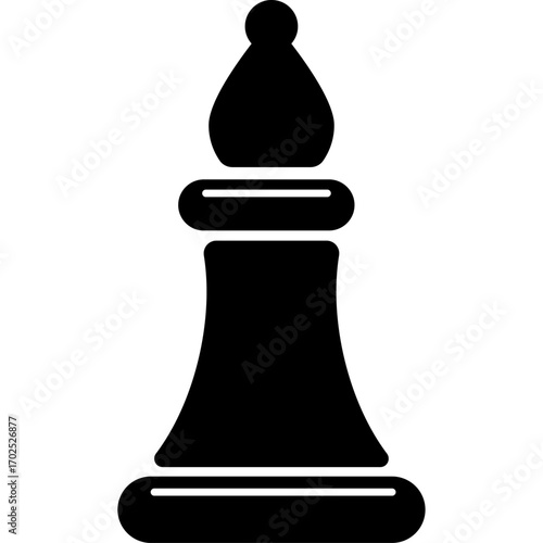 Chess bishop sign icon flat silhouette sketch