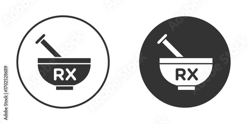 RX icon flat illustrations. vector art.