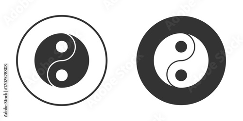Yin yang icon flat illustrations. vector art.