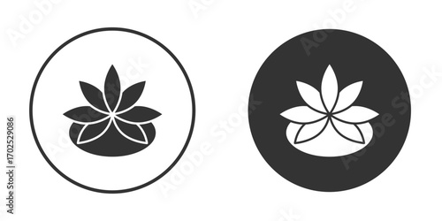 Water lily icon flat illustrations. vector art.