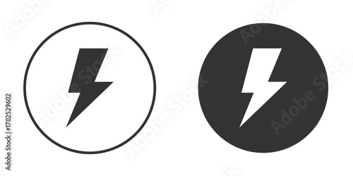 Free Download Thunder bolt icon flat illustrations. vector art. - GFXLoad