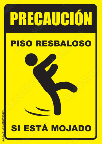 Rótulo precaución piso mojado señal de seguridad imprimible
