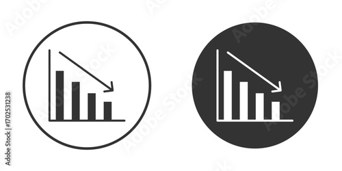 Reduction chart icon flat illustrations. vector art.