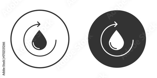 Recycle water icon flat illustrations. vector art.