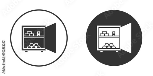 Open safe icon flat illustrations. vector art.