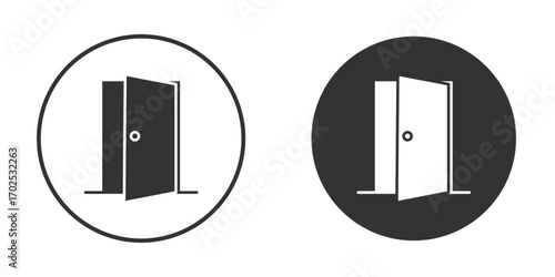 Open door icon flat illustrations. vector art.