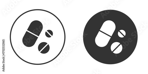 Medicine pills icon flat illustrations. vector art.