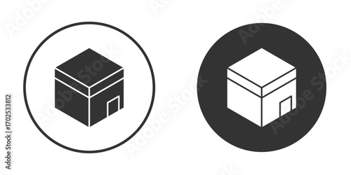 Kaaba icon flat illustrations. vector art.