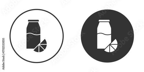 Juice bottle icon flat illustrations. vector art.