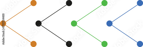 Simple branching diagrams with nodes in representing networks or trees