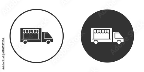 Food truck icon flat illustrations. vector art.