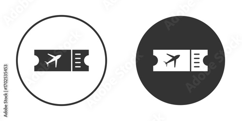 Flight tickets icon flat illustrations. vector art.