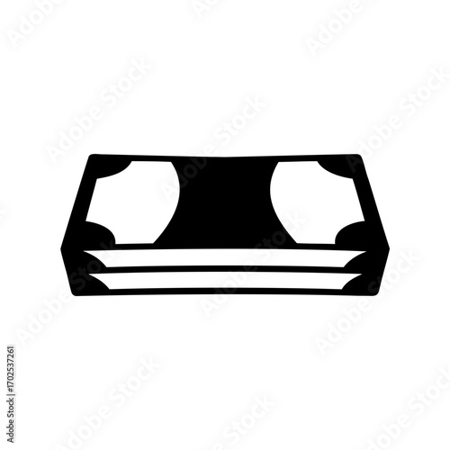 Stylized graphic of a black sofa or couch with unusual armrests
