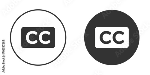 Closed caption icon flat illustrations. vector art.