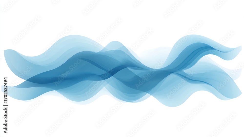 Fototapeta premium Abstract Blue Wave Design: Serene Flowing Water