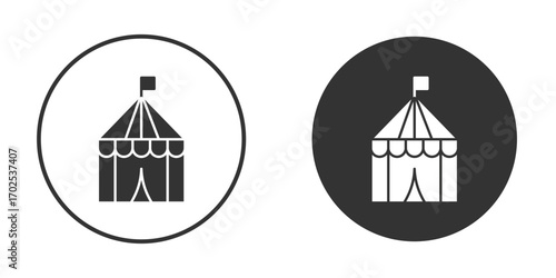 Circus tent icon flat illustrations. vector art.