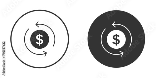 Cash flow icon flat illustrations. vector art.