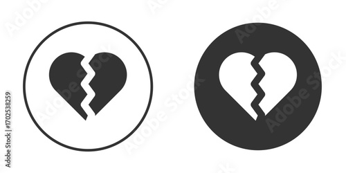 Broken heart icon flat illustrations. vector art.