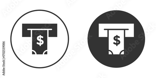 atm cash icon flat illustrations. vector art.