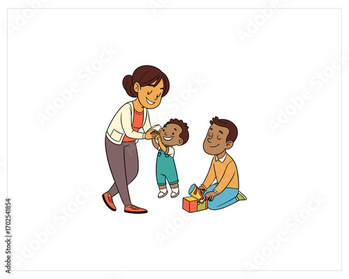 Happy Family Vector Free SVG Download