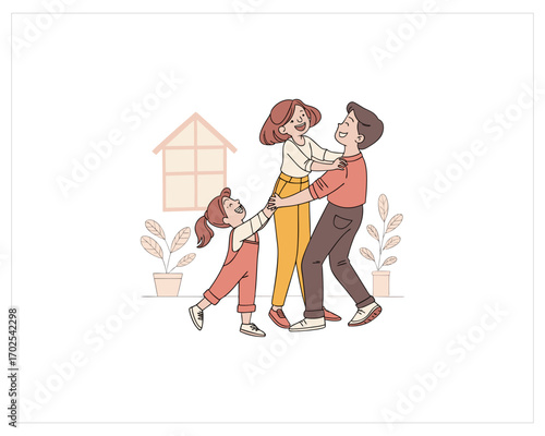 Happy Family Vector Free SVG Download