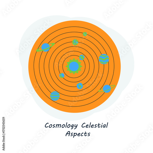 Cosmology Celestial Aspects Hand Drawn Vector Icon | Planet, Orbit, Universe, Space, Solar