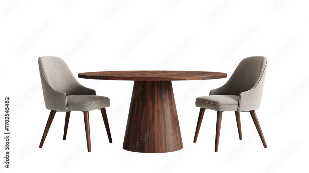 Fototapeta premium Best dining table and chairs isolated on transparent background