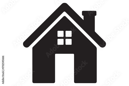 Home silhouette house icon simple black outline vector illustration for real estate design
