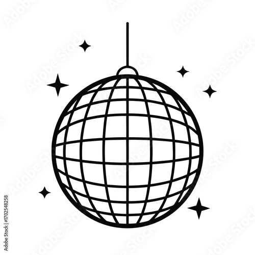Sparkling disco ball design with glitter and shimmering effects