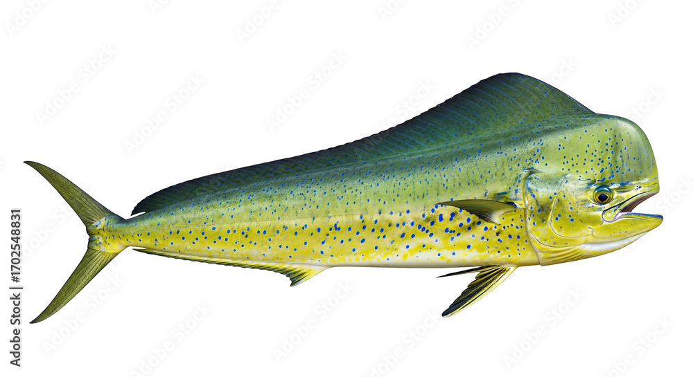Naklejka premium Mahimahi Fish Closeup Profile View