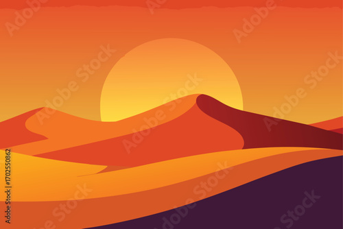 Desert Landscape with Vibrant Sand Dunes