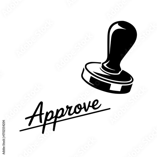 Rubber stamp with "Approve" written below, signifying official confirmation and acceptance.