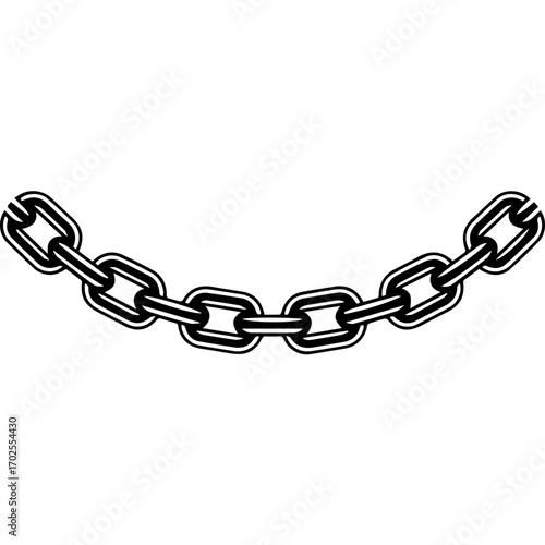 Strong metal chain links curving upwards, symbolizing connection and strength