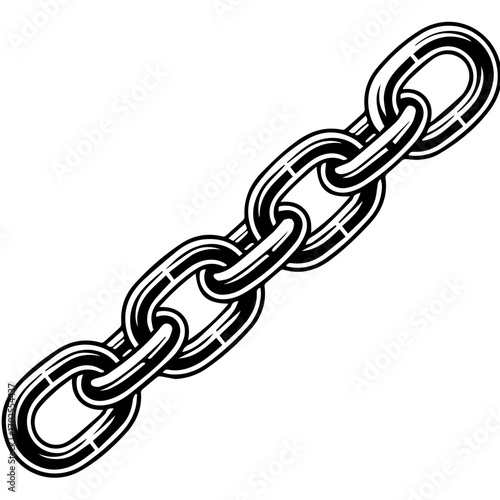 Strong metallic chain links connected in a strong, robust connection