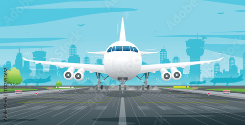 The pilot is safely landing the plane at the airport.