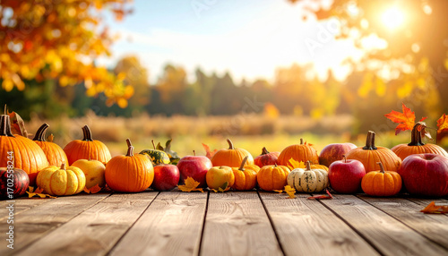 Pumpkins on the table