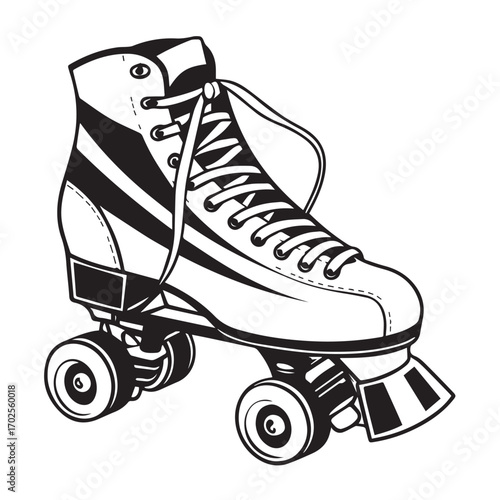 Vintage roller skate isolated on white background