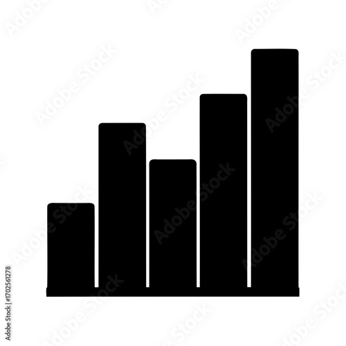 Black and white bar graph showing an increasing trend over time period