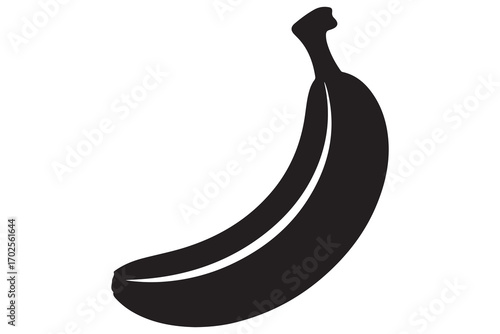 Banana silhouette vector isolated simple fruit icon design on white background
